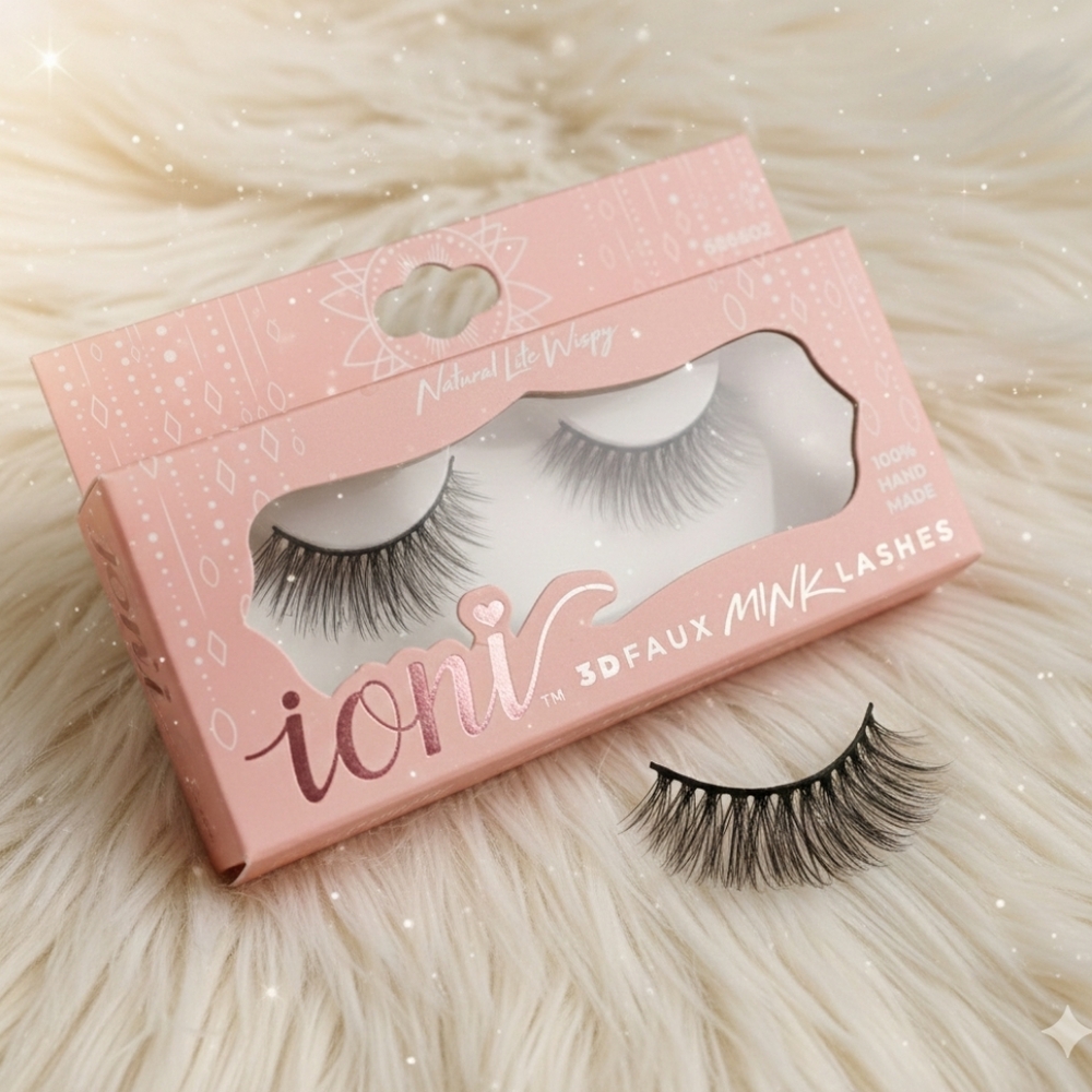 Ioni Natural Lite Wispy 3D Faux Mink Lashes - Black